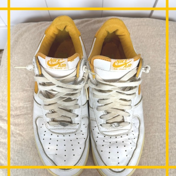 Vintage Y2K Nike Air Force 1 Low White Canyon Gold Mens 11.5‎ Sneakers 2002 - Picture 7 of 14
